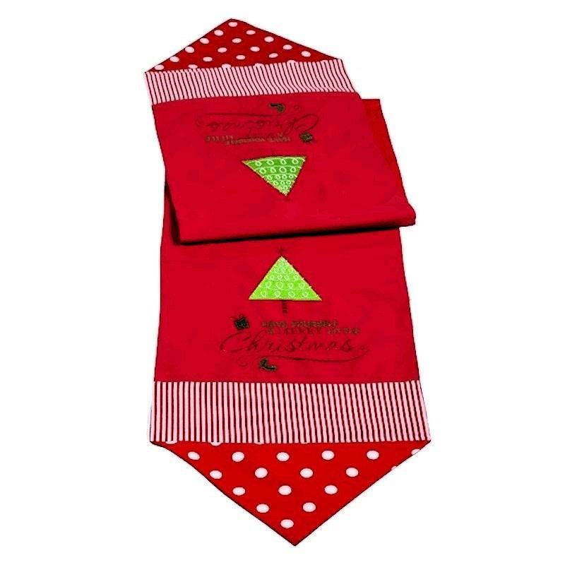 Stripes & Polka Dots Christmas Table Runner