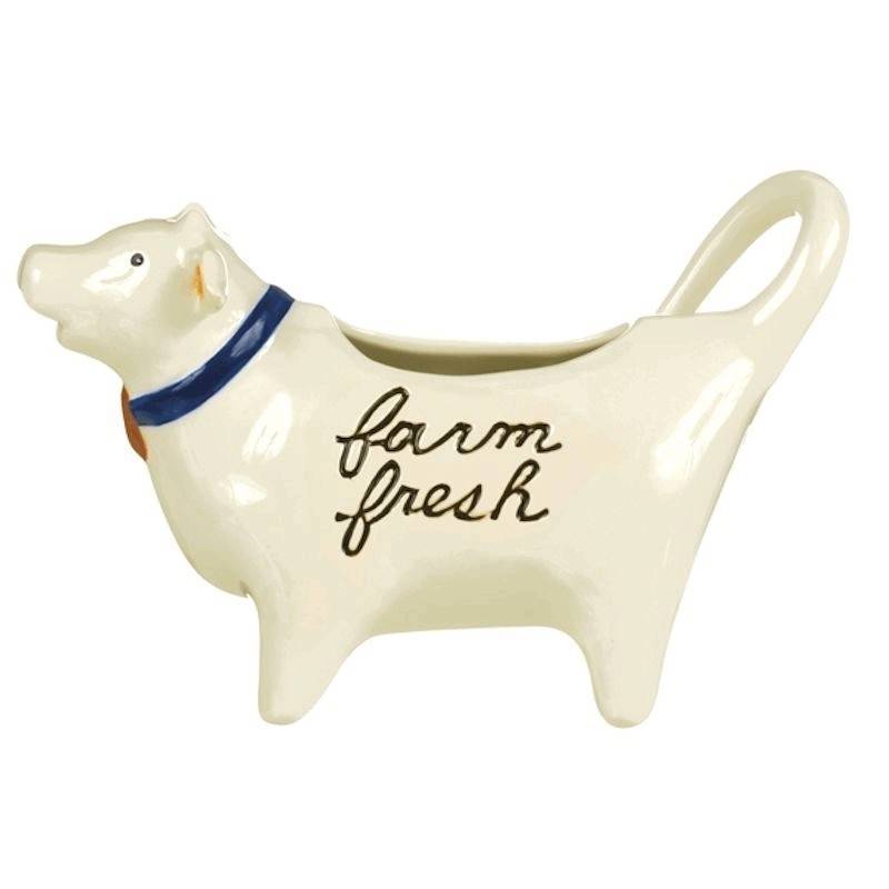 Farm Fresh Cow Figurine Ceramic Cream Pitcher