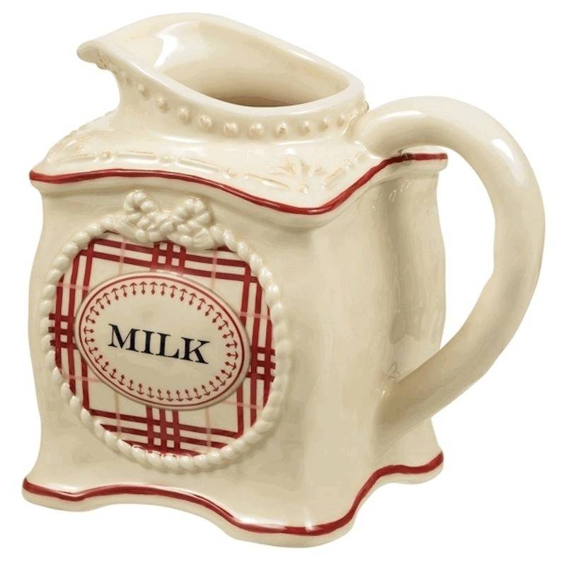 Red Plaid Design Cream Pitcher