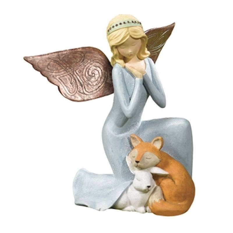 Fairy Garden Figurine with Fox and Bunny