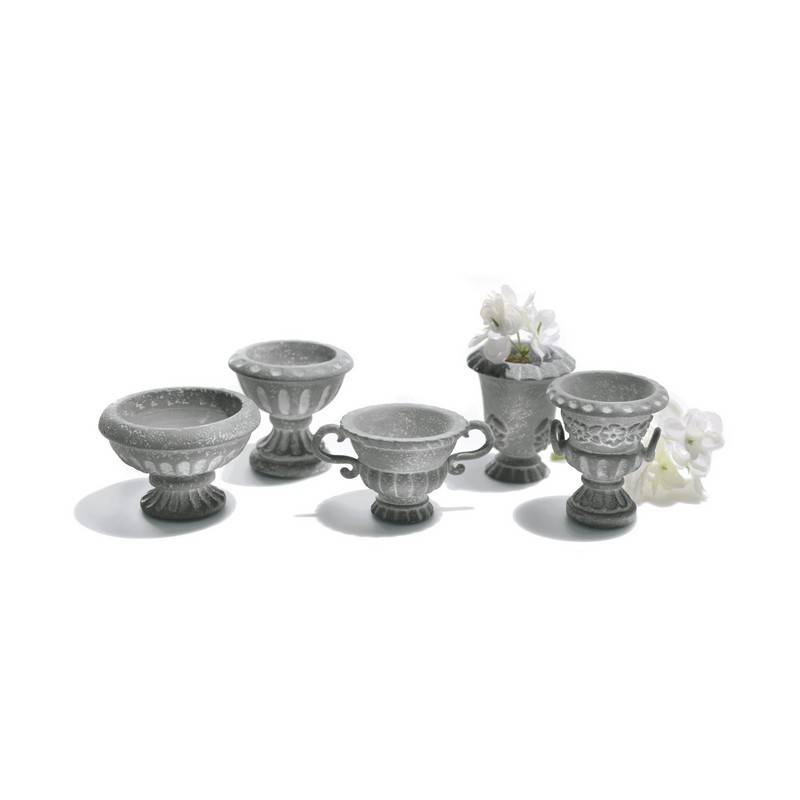 Classical Urn Figurines Set of 5 for Fairy Garden