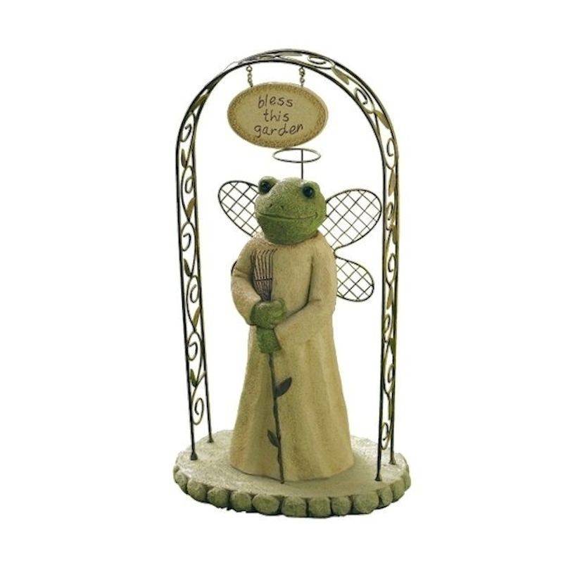 Frog Angel with Arbor Garden Figurine by Grasslands Road