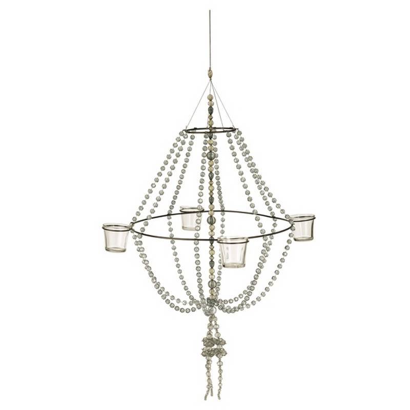 Beaded Garden Chandelier Votive Candle Holder