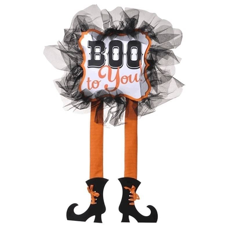 Boo to You Witch Legs Halloween Sign by Grasslands Road