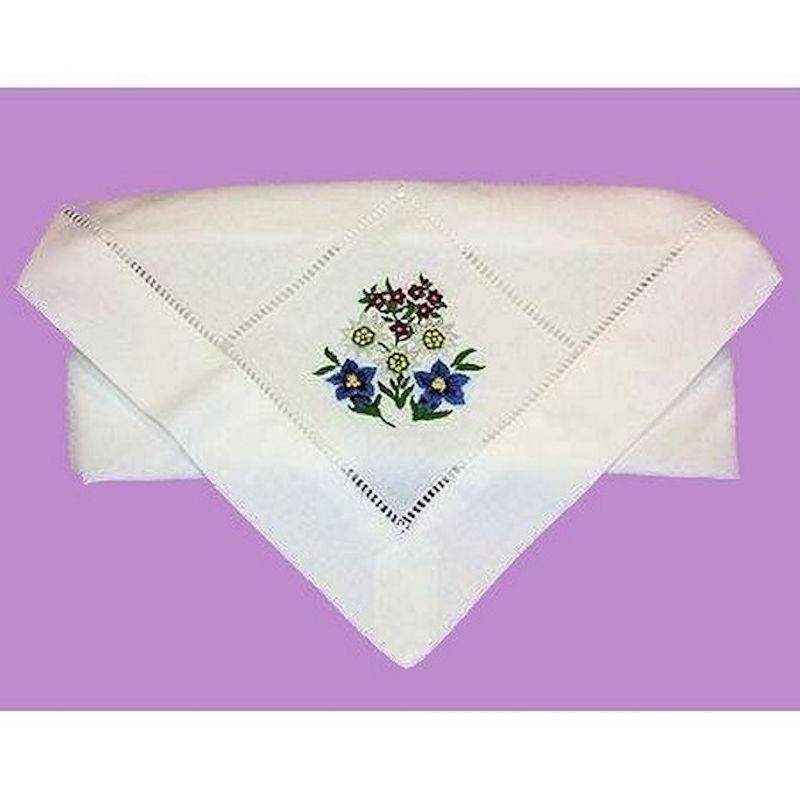 Edelweiss Handmade Hand Embroidered Linen Napkin