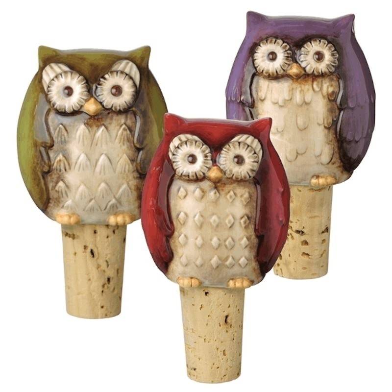 Crimson Hollow Owl Figurine Wine Cork