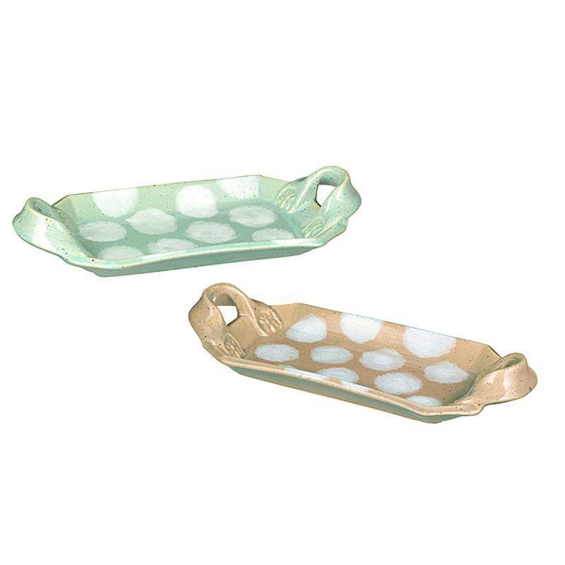 Polka Dot Pottery Ring Holder Trinket Trays or Serving Dish