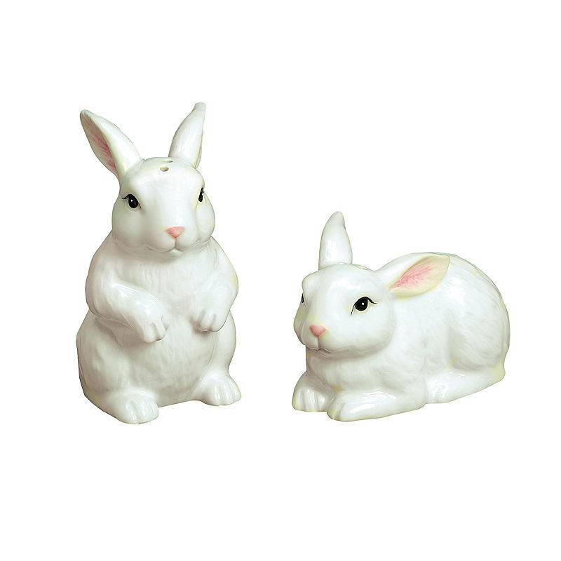 Bunny Figurines White Salt & Pepper Set