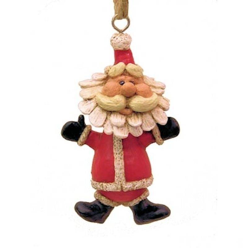 Bearded Bobble Head Santa Figurine Christmas Ornament