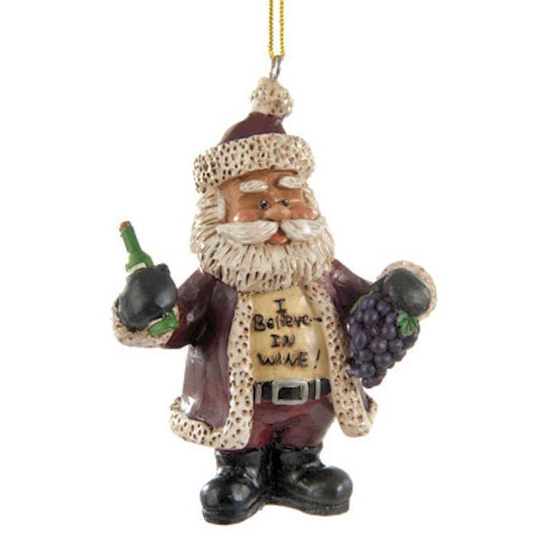 Drinking Wine Christmas Ornament Santa Figurine