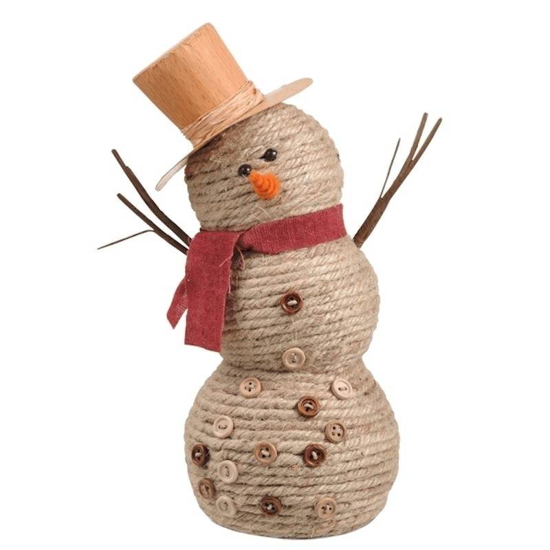 Button Boy Snowman Christmas Figurine