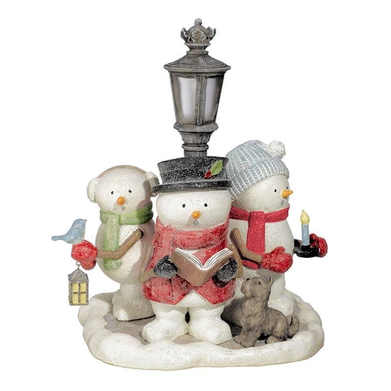 Holiday Carolers Light Up Christmas Snowman Figurine