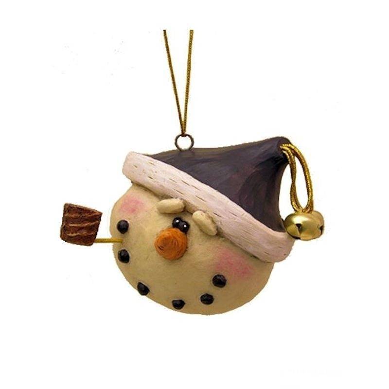 Big Head & Pipe Snowman Figurine Christmas Ornament