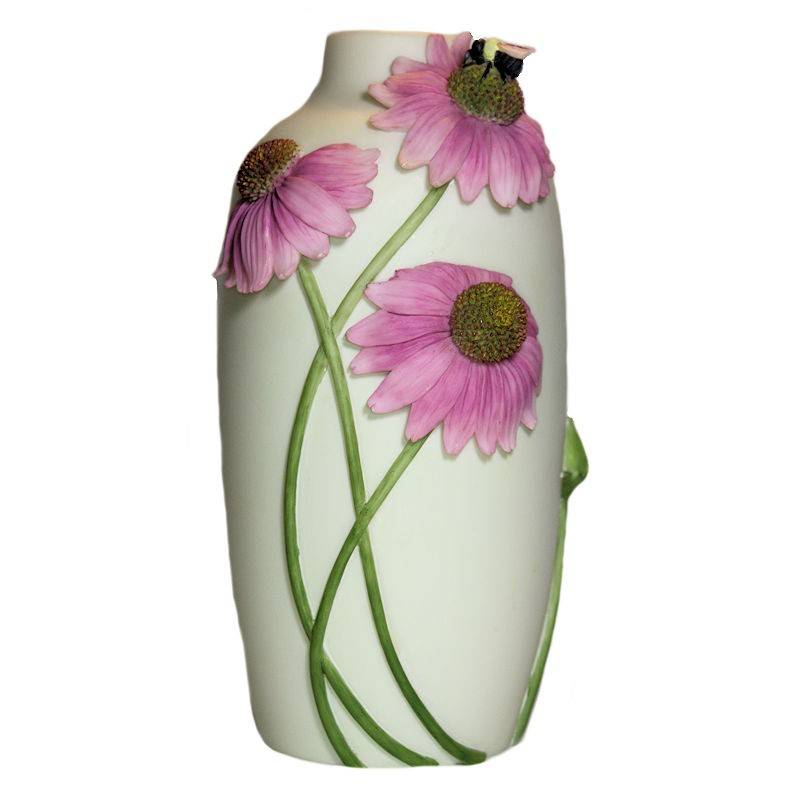 Cone Flower Ceramic Sculpted Vase