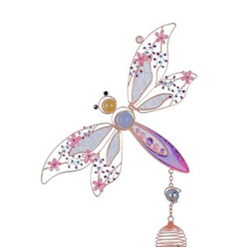 Stained Glass Dragonfly Wind Chime Garden Ornament