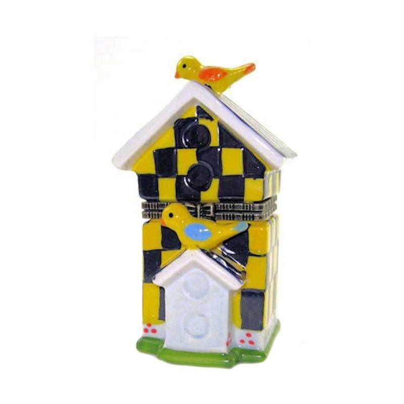 Checker Style Mansion for Birds Trinket Box Birdhouse