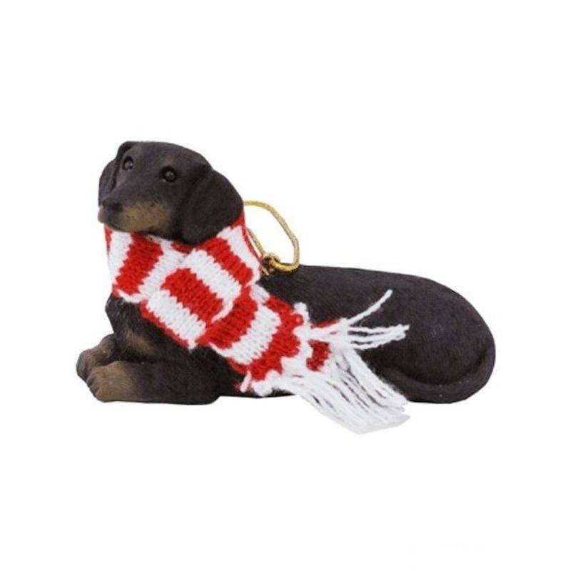 Dachshund Dog Figurine Dressed Up Christmas Ornament