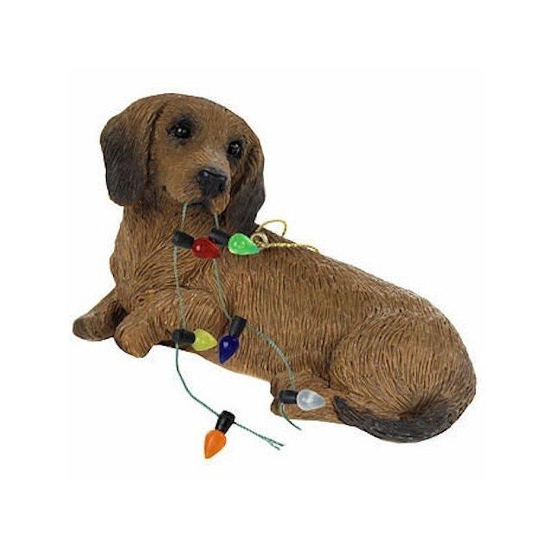 Dachshund Brown Christmas Ornament Dog Figurine