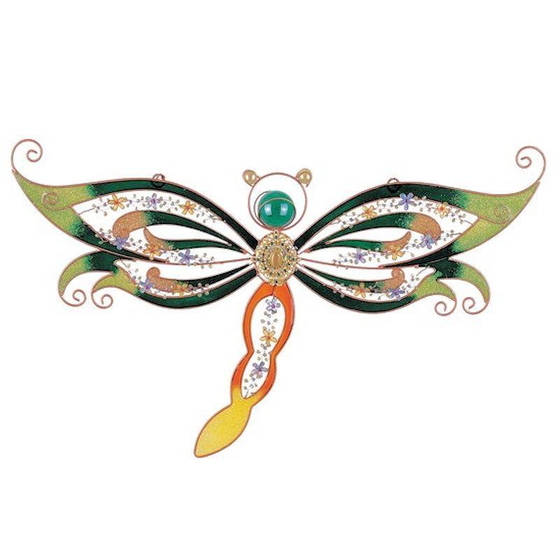 Dragonfly Figurine in Stained Glass Wall Art