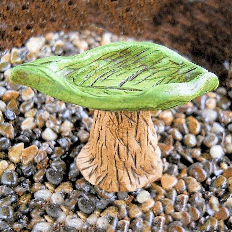 Bird Bath Fairy Garden Figurine Leaf Style