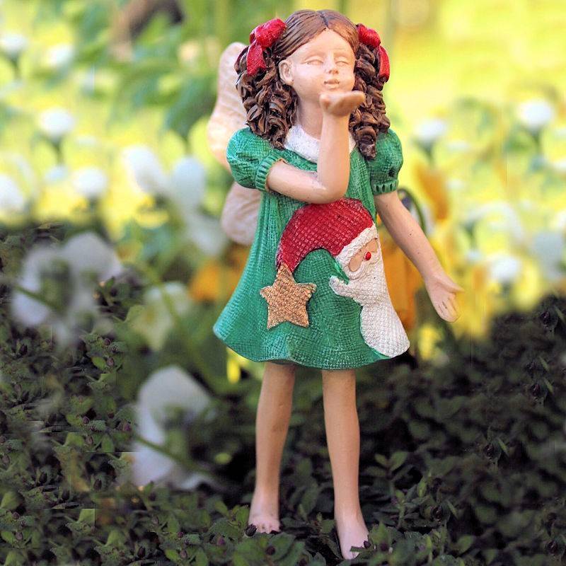 Christmas Tabby Fairy Garden Figurine