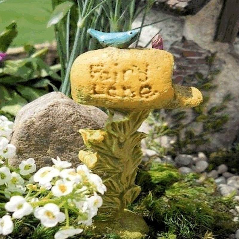 Mailbox in Yellow Fairy Garden Figurine