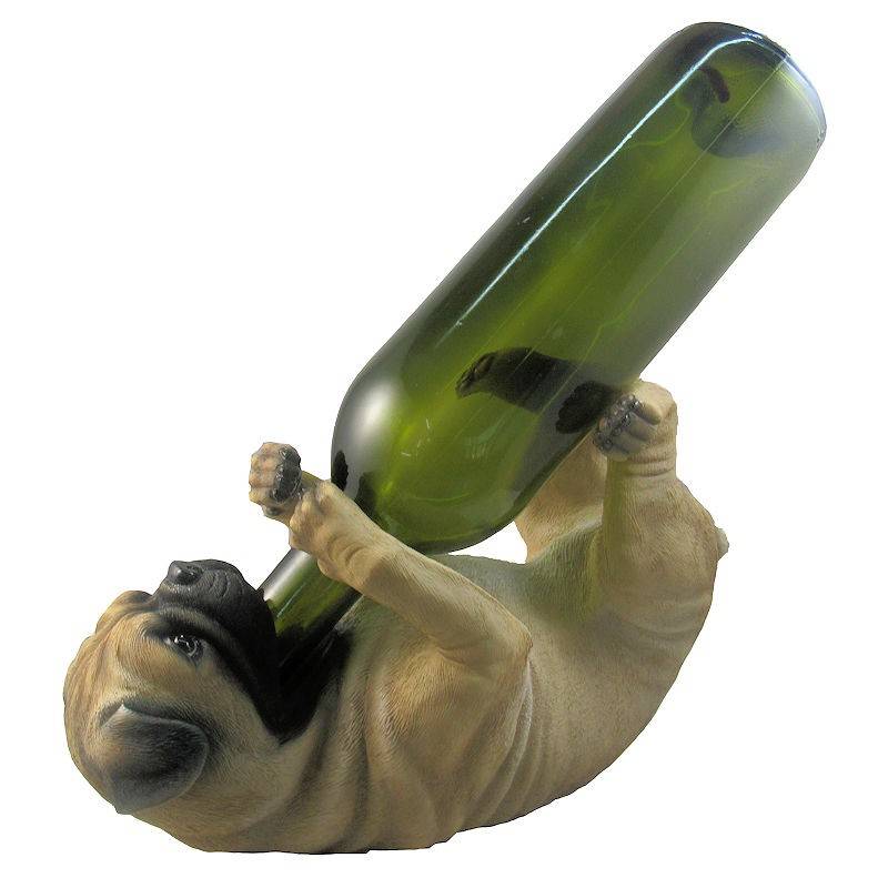 Pug Chug a Lug Wine Holder Dog Figurine