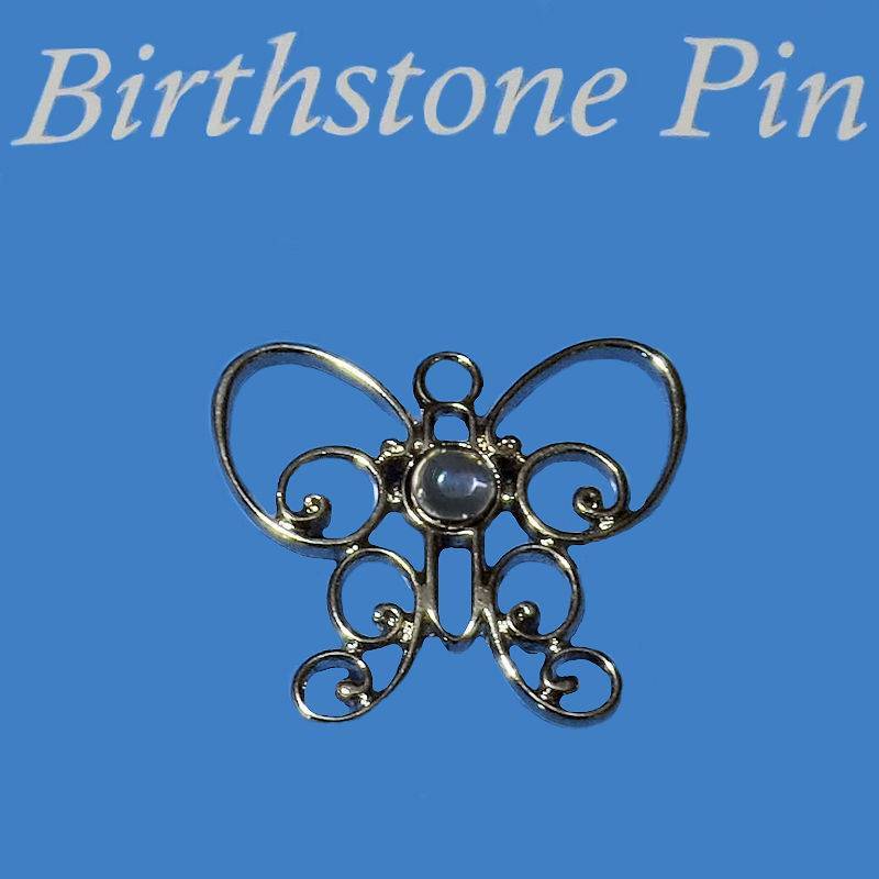 December Birthstone Butterfly Lapel Pin