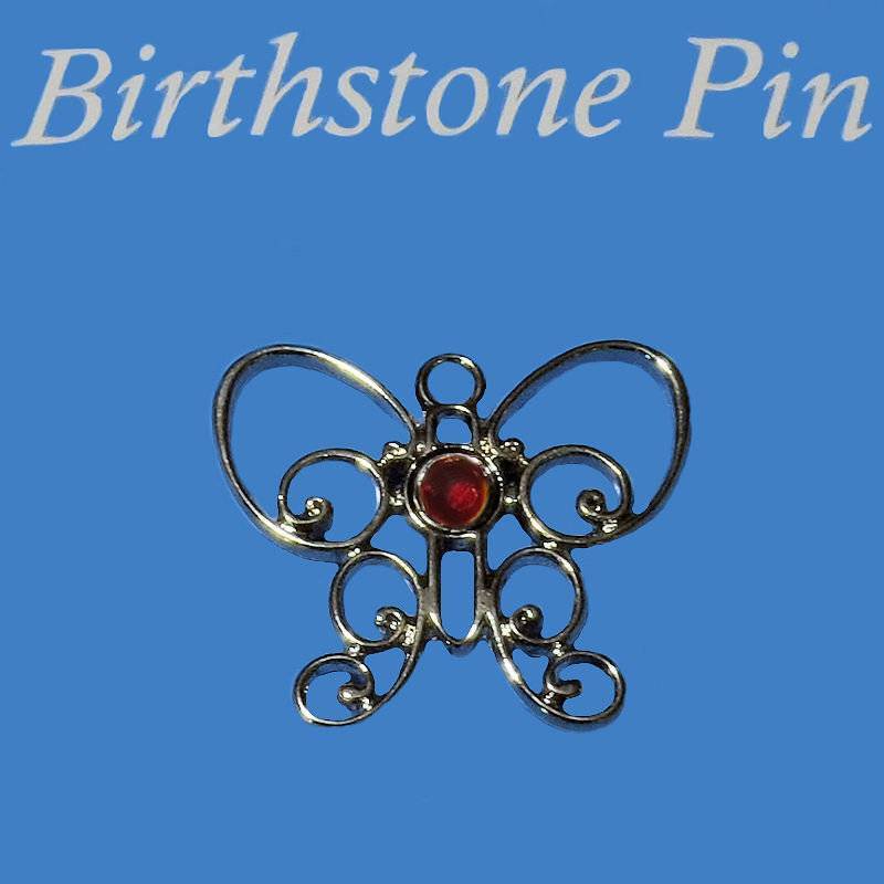 January Birthstone Butterfly Lapel Pin