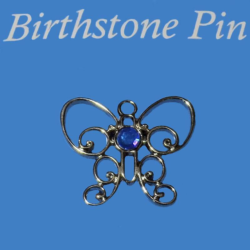 September Birthstone Butterfly Lapel Pin