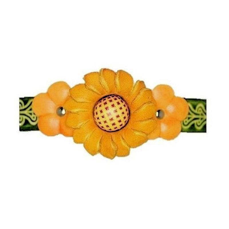 Happy Yellow Sunflower Leather Choker Necklace