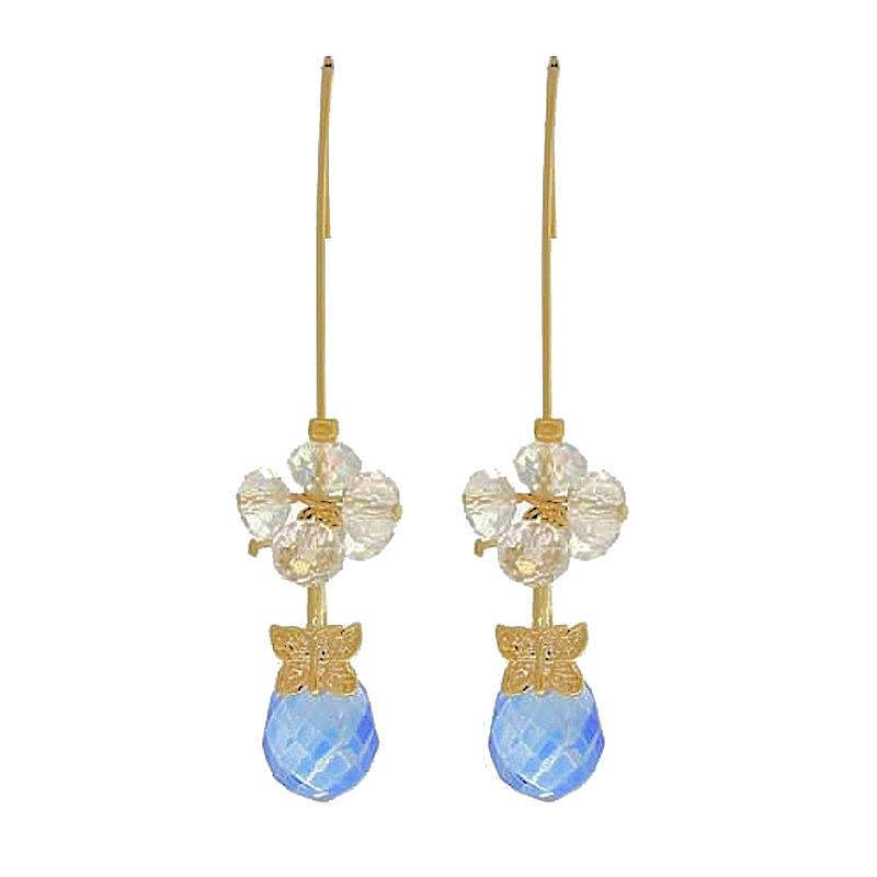 Blue Crystal Drop Chandelier Earrings by I Love Bracelets