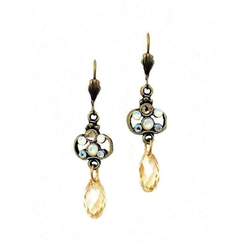 Champagne Dangles Chandelier Earrings by Anne Koplik