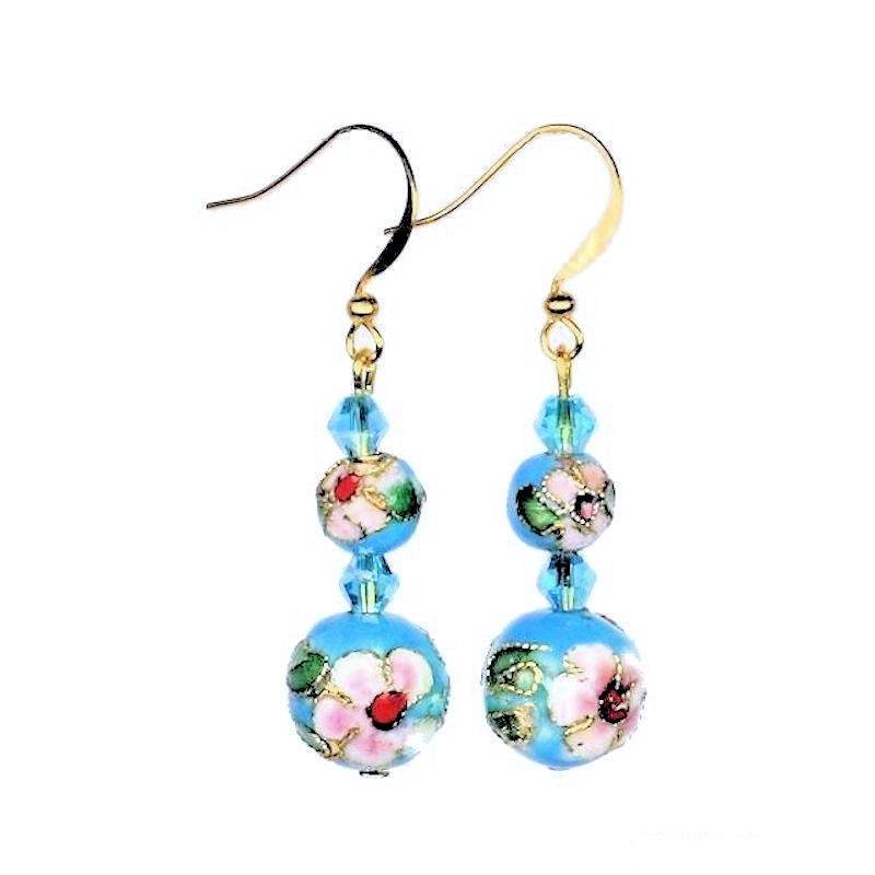 Cloisonne Balls Beaded Earrings