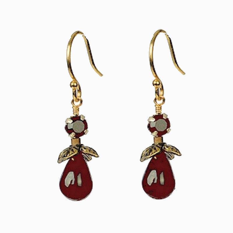 Garnet Drop Beaded Earrings by Robin Goodfellow