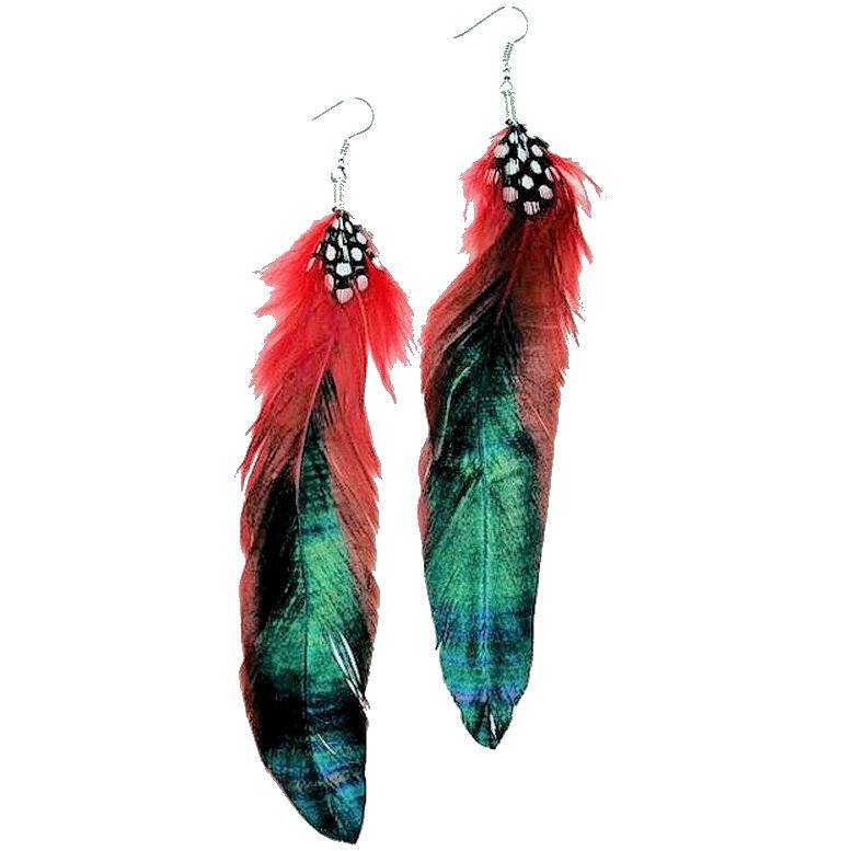 Feather Earrings Long Tibetan