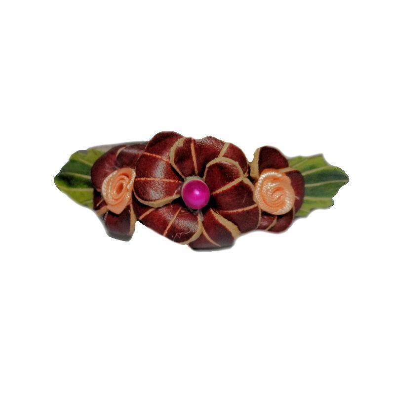 Satin Blooms Leather Flower Bracelet