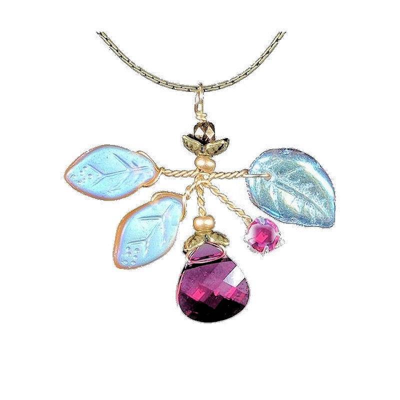 Cranberry Bouquet Fairy Pendant Necklace