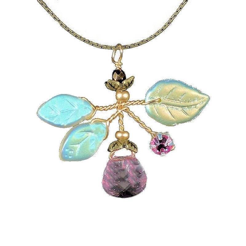 Pomegranate Bouquet Fairy Pendant Necklace